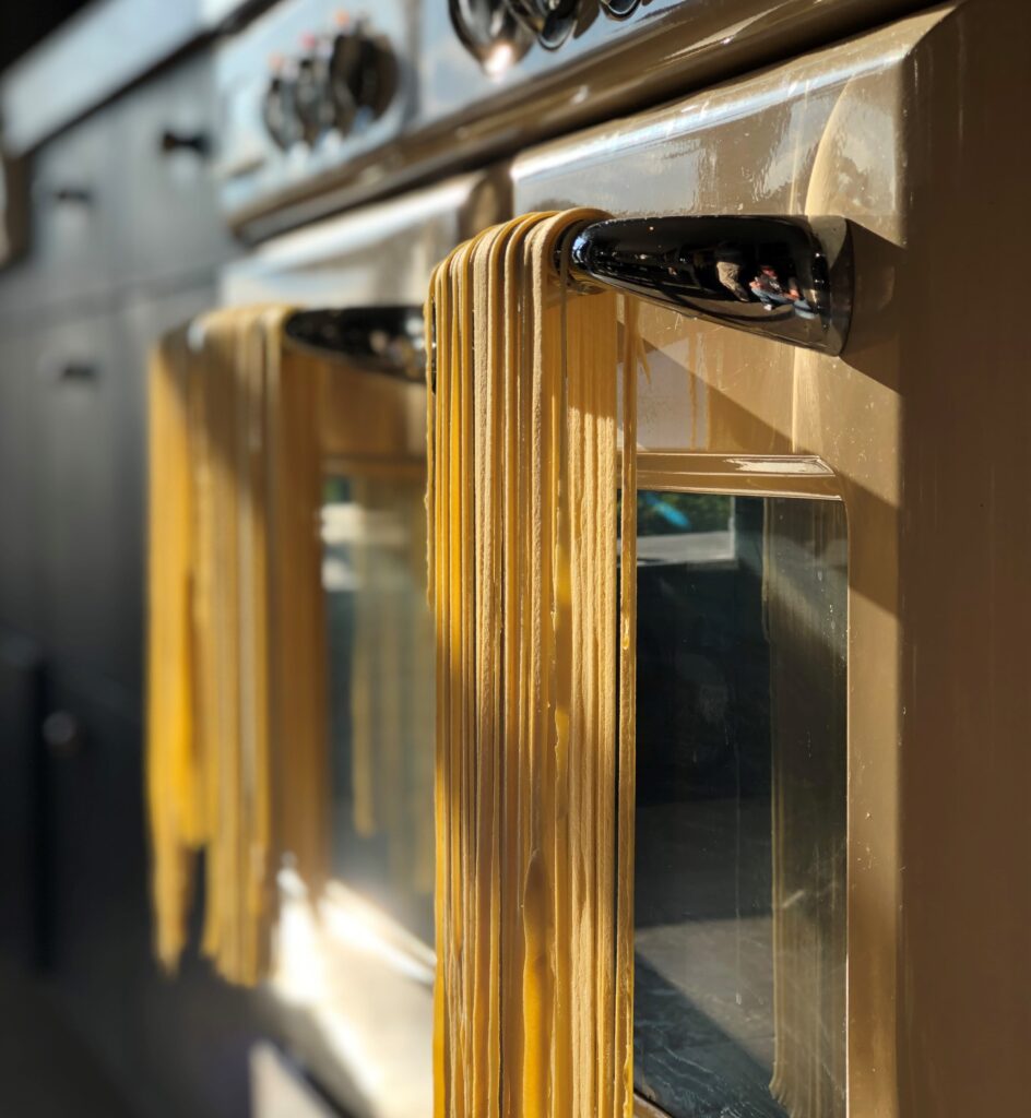 verse pastaslierten gemaakt van harde durumtarwe