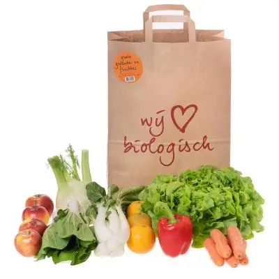 biologische groente en fruittas voor 4 personen